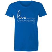 Load image into Gallery viewer, Love doesn&#39;t count chromosomes by SRP - AS Colour - Women&#39;s Maple Tee