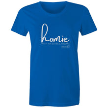 Load image into Gallery viewer, Homie with an extra chromie by SRP -  AS Colour - Women&#39;s Maple Tee