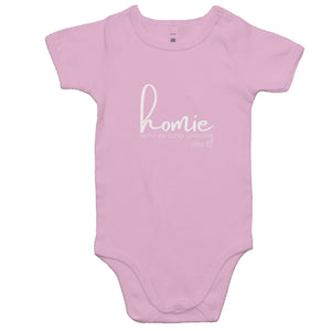 Homie with an extra chromie by SRP -  AS Colour Mini Me - Baby Onesie Romper