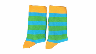 Green and Blue Stripe with Orange WDSD Rock Your Socks Small Only