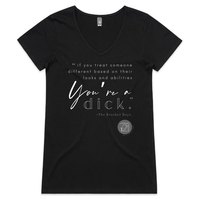 The Brother Boys quote designed by Alexis Schnitger - AS Colour Bevel - Womens V-Neck T-Shirt