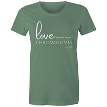 Load image into Gallery viewer, Love doesn&#39;t count chromosomes by SRP - AS Colour - Women&#39;s Maple Tee