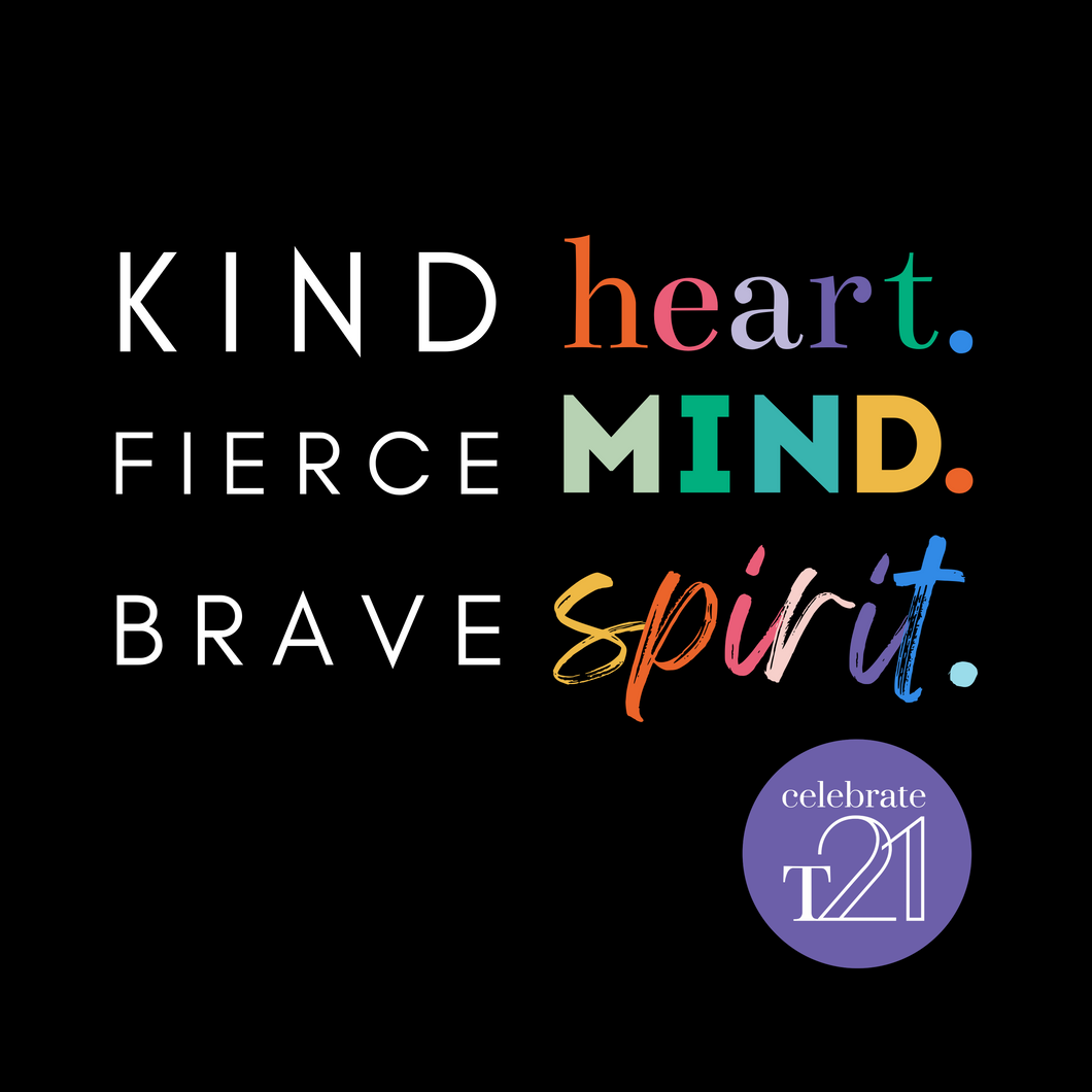 KIDS & YOUTH ASSORTED Kind Heart. Fierce Mind. Brave Spirit. - Black or White Kaleidoscope Range