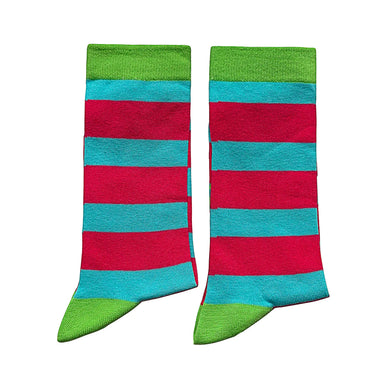 Aqua and Pink Stripe  WDSD Rock Your Socks XS only RYSS