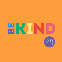 Load image into Gallery viewer, Be Kind - 4 styles -  WOMENS ASSORTED LIMITED EDITION - Classic Minus Tee [-5cm] - On Black or Orange Shirt - WDSD HARMONY DAY