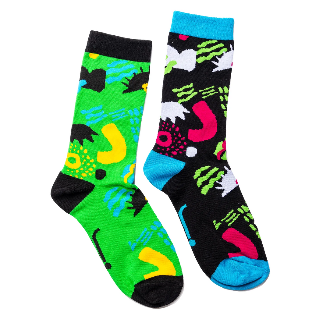 Odd Socks Green and Black WDSD Rock Your Socks Assorted Sizes RYSS