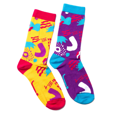 Odd Socks Purple and Yellow WDSD Rock Your Socks Assorted Sizes