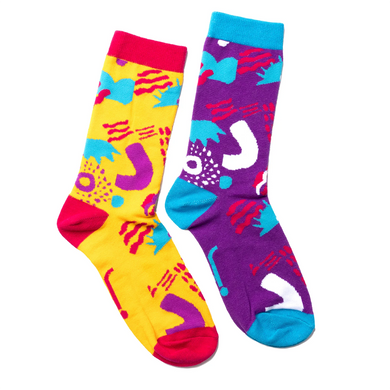 Odd Socks Purple and Yellow WDSD Rock Your Socks Assorted Sizes RYSS