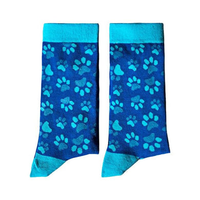 Paw Prints Blue WDSD Rock Your Socks Assorted Sizes