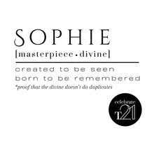 Load image into Gallery viewer, PERSONALISED 1 (Name) masterpiece. divine. created to be seen... Bubs to Adults Tees  *NEW Designs October 2026