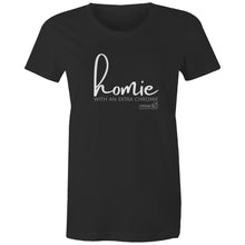 Load image into Gallery viewer, Homie with an extra chromie by SRP -  AS Colour - Women&#39;s Maple Tee