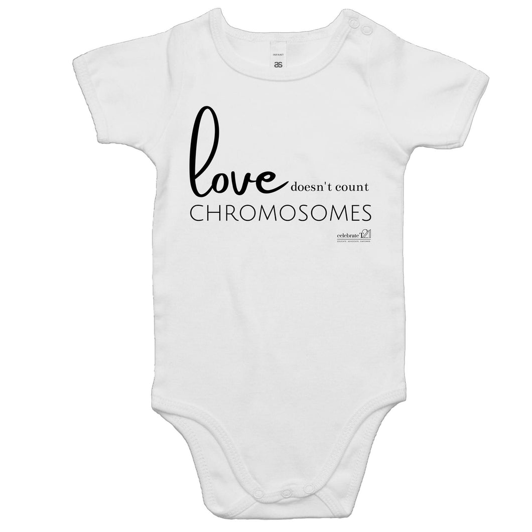 Love doesn't count chromosomes by SRP -  AS Colour Mini Me - Baby Onesie Romper