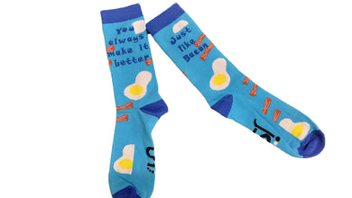 Eggs and Bacon Joke WDSD Rock Your Socks Large only
