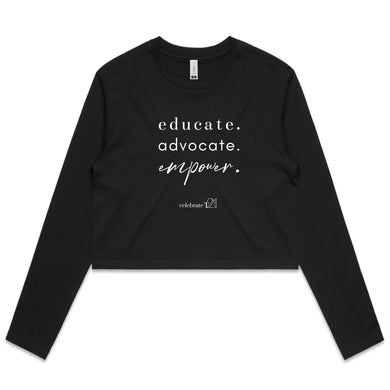 Educate Advocate Empower OCT21 -  AS Colour - Women's Long Sleeve Crop Tee