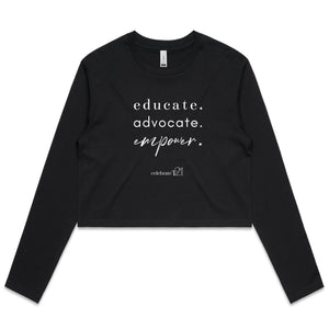 Educate Advocate Empower OCT21 -  AS Colour - Women's Long Sleeve Crop Tee
