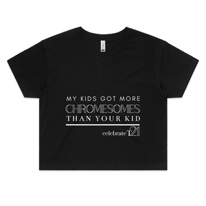 ‘My Kid’ in Black or White - AS Colour - Womens Crop Tee