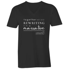 Load image into Gallery viewer, Rewriting The Narrative  BOOK RELEASE TEE 2021  AS Colour Tarmac - Mens V-Neck Tee