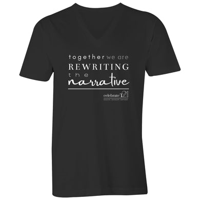 Rewriting The Narrative  BOOK RELEASE TEE 2021  AS Colour Tarmac - Mens V-Neck Tee