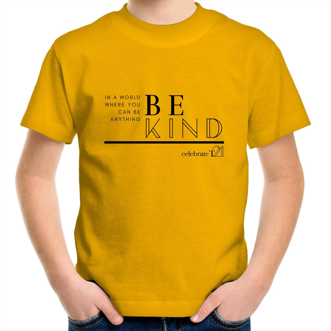 HARMONY DAY WDSD- BE KIND Multi Coloured Options - AS Colour Kids Youth Crew T-Shirt