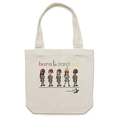 Christmas – ‘Born To Stand Out’ – Girl AS Colour - Carrie - Canvas Tote Bag