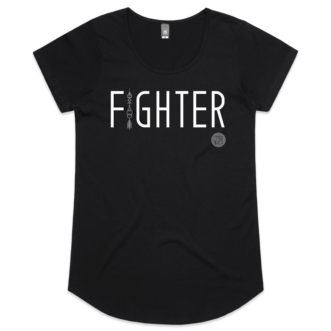 FIGHTER Word Collection –  AS Colour Mali - Womens Scoop Neck T-Shirt