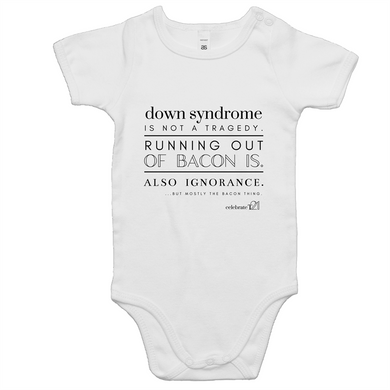 ‘Bacon’ in White Only - AS Colour Mini Me - Baby Onesie Romper
