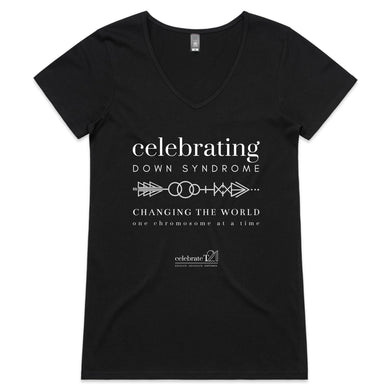 Celebrating DS ARROW Black only - AS Colour Bevel - Womens V-Neck T-Shirt