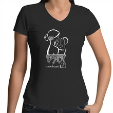 Load image into Gallery viewer, ‘Mother &amp; Son’ in Black or White - AS Colour Bevel - Womens V-Neck T-Shirt