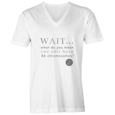 Wait... What do you mean you only have 47 chromosomes? - Alexis Schnitger Design - AS Colour Tarmac - Mens V-Neck Tee