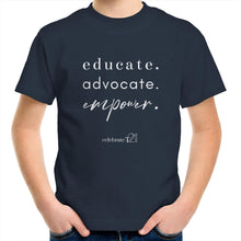 Load image into Gallery viewer, Educate Advocate Empower OCT21 -  AS Colour Kids Youth Crew T-Shirt