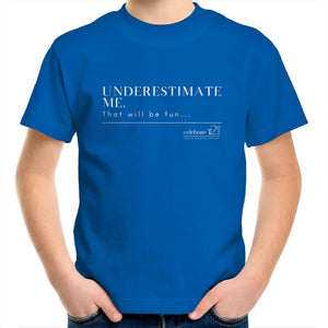 Underestimate Me  BOOK RELEASE TEE 2021   AS Colour Kids Youth Crew T-Shirt