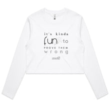 Load image into Gallery viewer, It’s Kinda Fun OCT21 -  AS Colour - Women&#39;s Long Sleeve Crop Tee