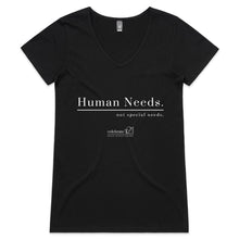 Load image into Gallery viewer, Human Needs - AS Colour Bevel - Womens V-Neck T-Shirt