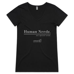 Human Needs - AS Colour Bevel - Womens V-Neck T-Shirt