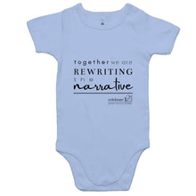 Load image into Gallery viewer, Rewriting The Narrative  BOOK RELEASE TEE 2021  AS Colour Mini Me - Baby Onesie Romper