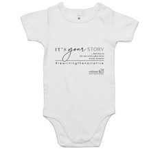 Load image into Gallery viewer, It’s Your Story…  BOOK RELEASE TEE 2021  AS Colour Mini Me - Baby Onesie Romper