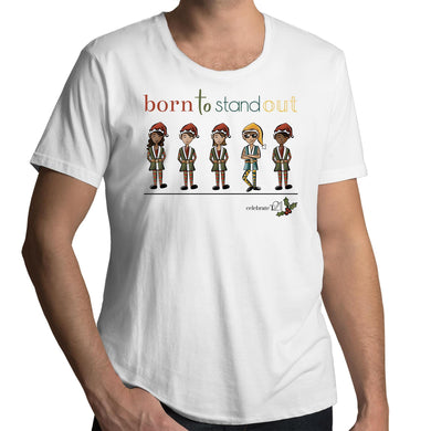 Christmas - ‘Born To Stand Out’ – Boy AS Colour Shadow - Mens Scoop Neck T-Shirt