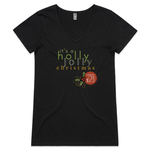 It's A Holly... Alexis Schnitger Design 2022 - AS Colour Bevel - Womens V-Neck T-Shirt