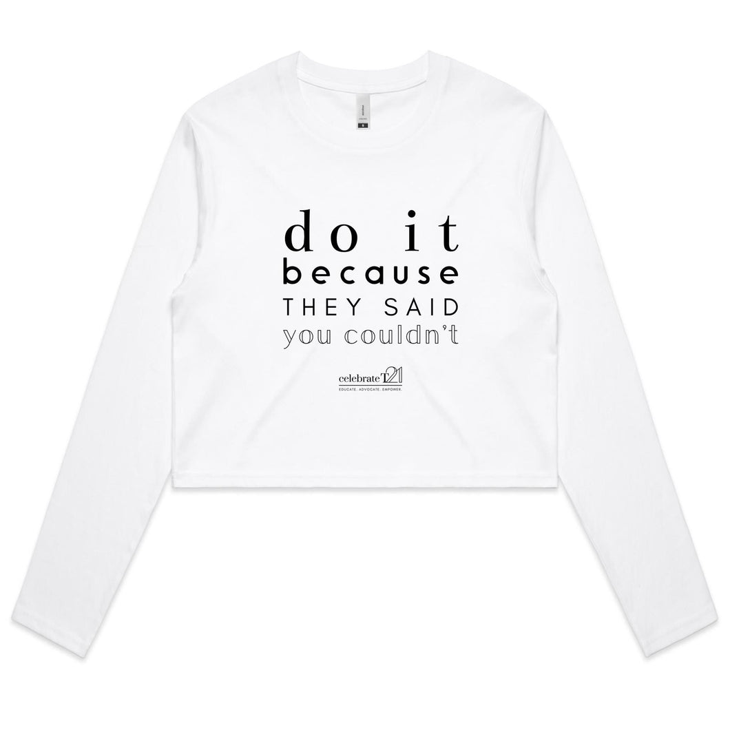Do It Because OCT21 - AS Colour - Women's Long Sleeve Crop Tee