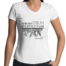 Load image into Gallery viewer, ‘OTP Flowers’ in Black or White - AS Colour Bevel - Womens V-Neck T-Shirt