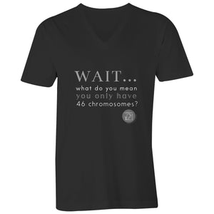 Wait... What do you mean you only have 47 chromosomes? - Alexis Schnitger Design - AS Colour Tarmac - Mens V-Neck Tee