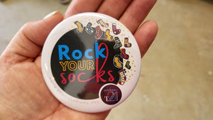 WDSD Rock Your Socks Large Button Badge