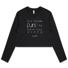 Load image into Gallery viewer, It’s Kinda Fun OCT21 -  AS Colour - Women&#39;s Long Sleeve Crop Tee