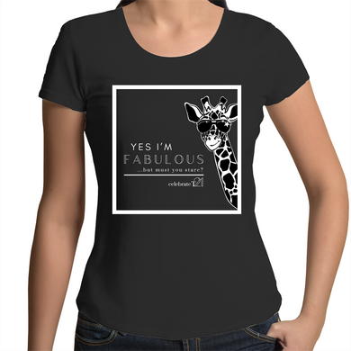 ‘Giraffe’ in Black only - AS Colour Mali - Womens Scoop Neck T-Shirt