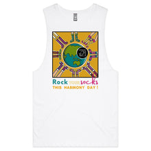 Load image into Gallery viewer, WDSD Harmony Day and Rock Your Socks - AS Colour Barnard - Mens Tank Top Tee