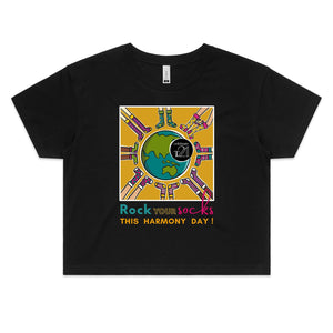 WDSD Harmony Day and Rock Your Socks - AS Colour - Women's Crop Tee