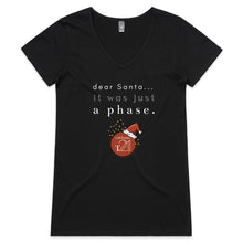 Load image into Gallery viewer, Dear Santa Alexis Schnitger Design 2022 -  AS Colour Bevel - Womens V-Neck T-Shirt