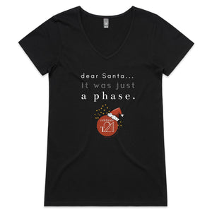 Dear Santa Alexis Schnitger Design 2022 -  AS Colour Bevel - Womens V-Neck T-Shirt
