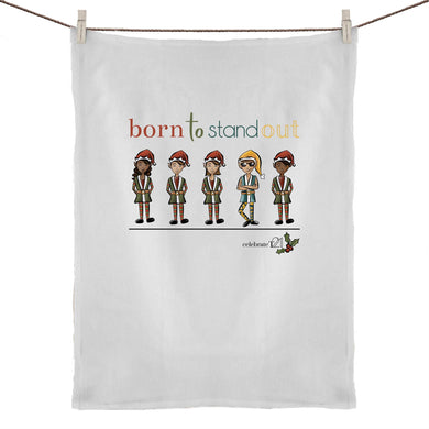 Christmas - ‘Born To Stand Out’ – Boy 50% Linen 50% Cotton Tea Towel