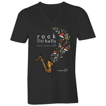 Load image into Gallery viewer, Rock The Halls - 2 designs AS Colour Tarmac - Mens V-Neck Tee